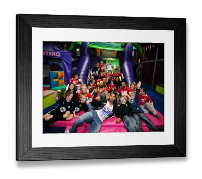 Framed Print : Bristol City First Team's Jumping Joyful Christmas Party 09-10