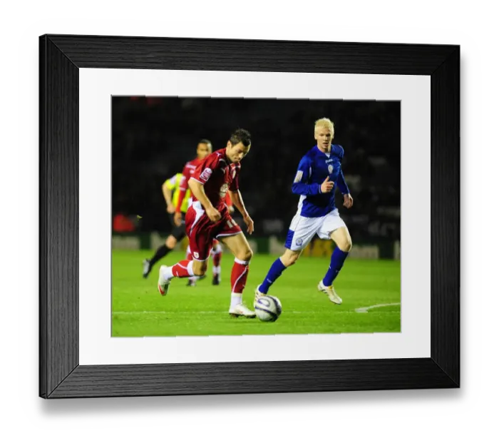 Framed Print : 09-10 Season Showdown: Leicester City vs. Bristol City - A Football Battle Framed Print : 09-10 Season Showdown: Leicester City vs. Bristol City - A Football Battle