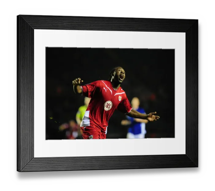Framed Print : Leicester City vs. Bristol City: A Football Giant Showdown (Season 09-10)