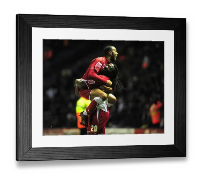 Framed Print : Evander Sno and Danny Haynes celebrate