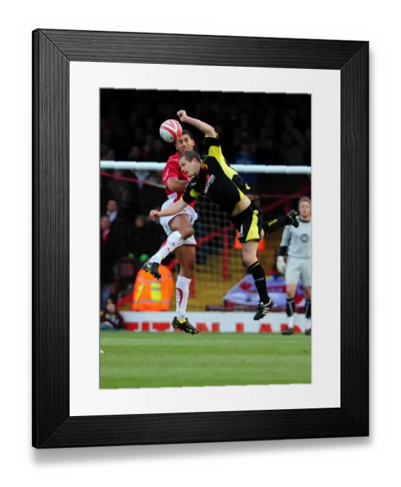 Framed Print : 09-10 Football Showdown: Bristol City vs. Watford - A Clash of First Teams