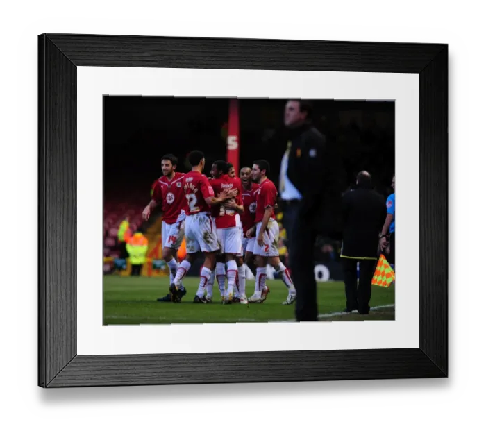 Framed Print : Bristol City vs. Watford: A Football Showdown - Season 09-10 Framed Print : Bristol City vs. Watford: A Football Showdown - Season 09-10