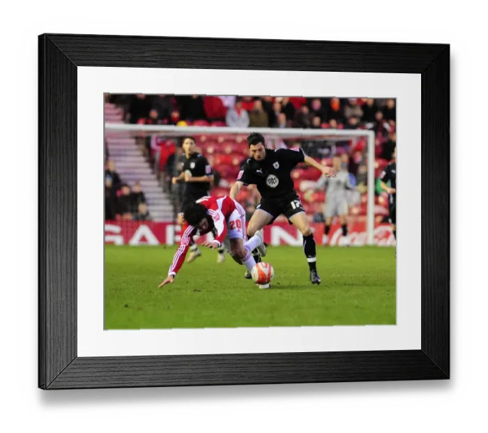 Framed Print : Ivan Sproule Beats Julio Arca: A Moment of Brilliance from the Bristol City vs. Middlesbrough Match