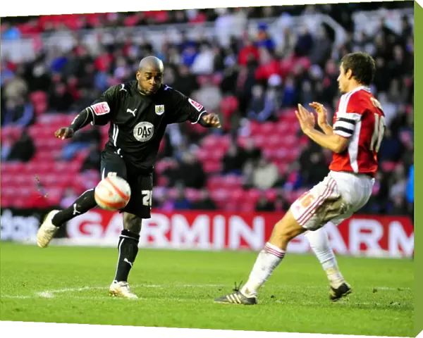 Jamal Campbell-Ryce goes close with an effort from the edge of the box