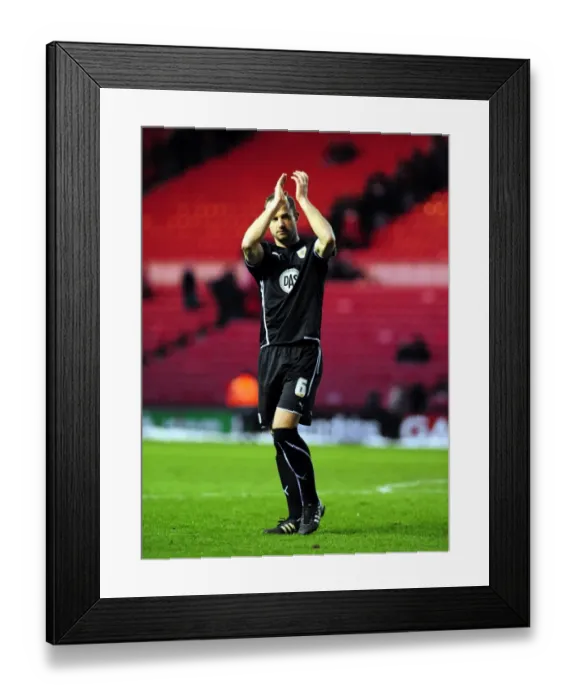 Framed Print : Captain Louis Carey thanks the travelling fans