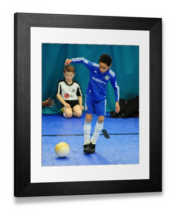 Framed Print : Intense Futsal Battle: Bristol City FC vs. Chelsea - Academy Season 09-10 Tournament Highlights