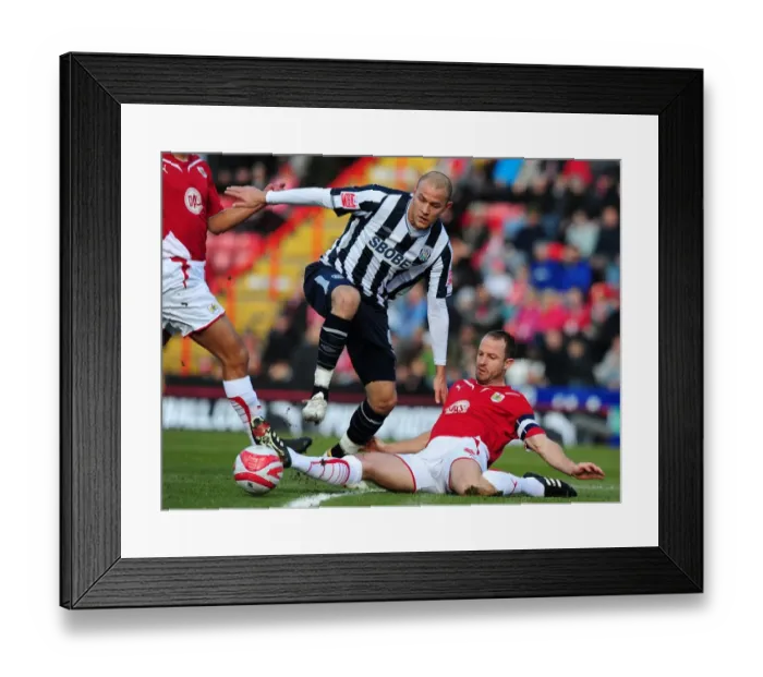Framed Print : Bristol City's Louis Carey Tackles West Bromwich Albion's Roman Bednal - Football Championship Clash, 2010 Framed Print : Bristol City's Louis Carey Tackles West Bromwich Albion's Roman Bednal - Football Championship Clash, 2010