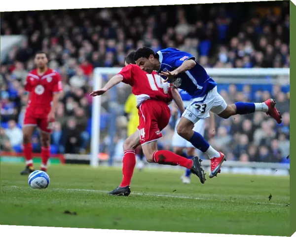Carlos Edwards tussles with Cole Skuse