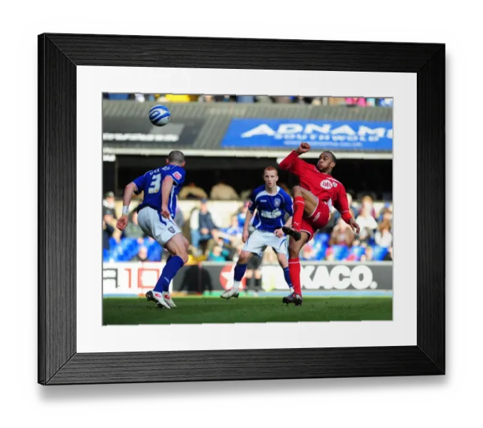 Framed Print : Danny Haynes goes close with a shot