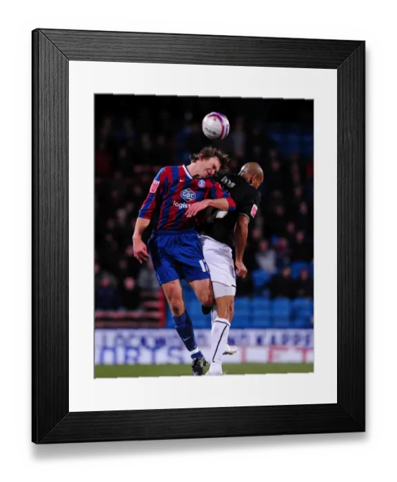 Framed Print : Challenge in the Sky: Lawrence vs. Iwelumo - Crystal Palace vs. Bristol City, Championship 2010