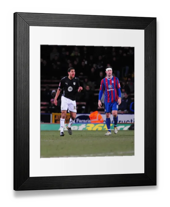 Framed Print : Bloody Clash: Nyatanga Protests Ref after Suffering Nosebleed from Lee in Crystal Palace vs. Bristol City Championship Match Framed Print : Bloody Clash: Nyatanga Protests Ref after Suffering Nosebleed from Lee in Crystal Palace vs. Bristol City Championship Match