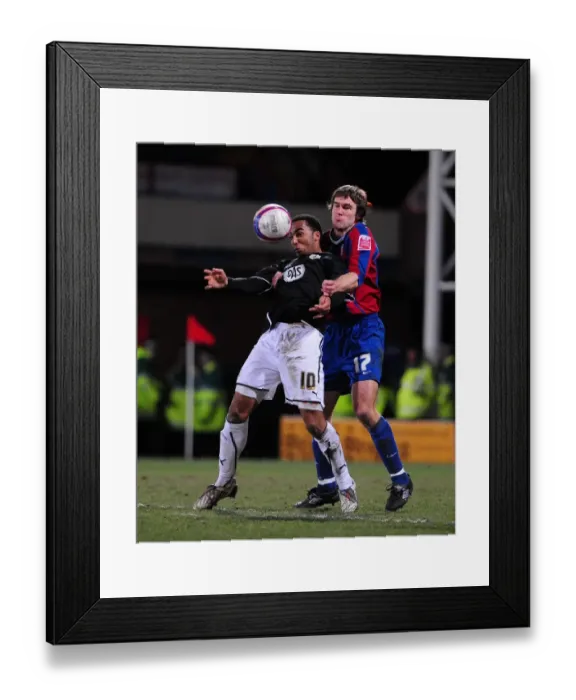 Framed Print : Battling for Supremacy: Nicky Maynard vs. Matt Lawrence in the Championship Clash between Crystal Palace and Bristol City (09 / 03 / 2010)