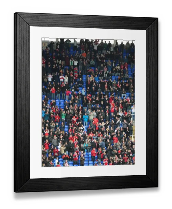 Framed Print : Passionate Bristol City Fans in Full Swing at Reading vs. Bristol City Match Framed Print : Passionate Bristol City Fans in Full Swing at Reading vs. Bristol City Match