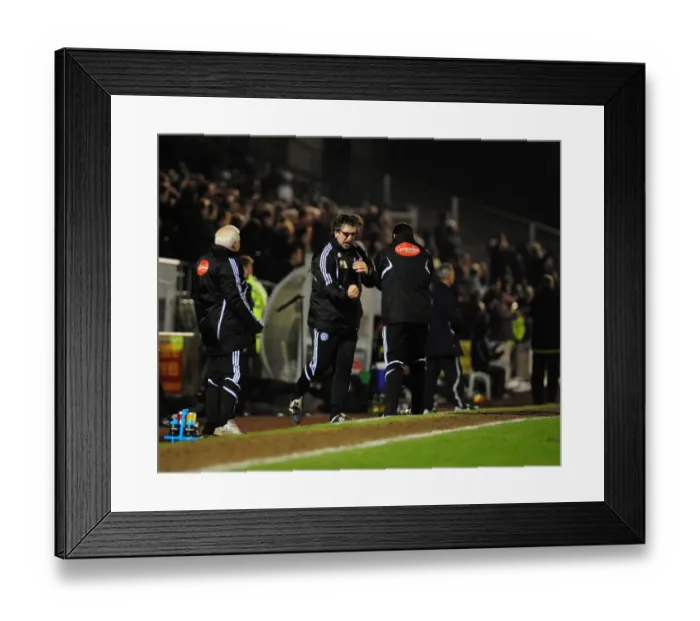 Framed Print : Paul Mariner's Thrilling Opening Goal Celebration Against Bristol City for Plymouth Argyle - March 16, 2010 (Championship Match)