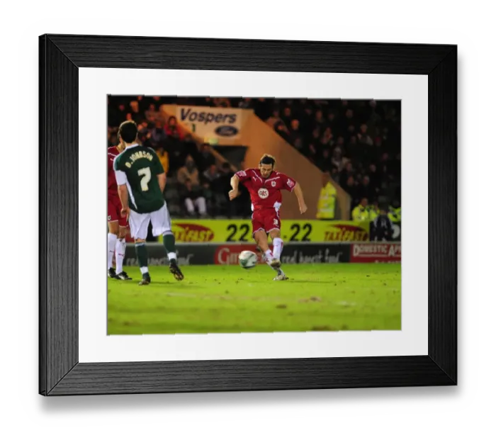 Framed Print : Bristol City's Jamie McAllister Narrowly Misses Free-kick Goal vs. Plymouth Argyle (16-03-2010) Framed Print : Bristol City's Jamie McAllister Narrowly Misses Free-kick Goal vs. Plymouth Argyle (16-03-2010)