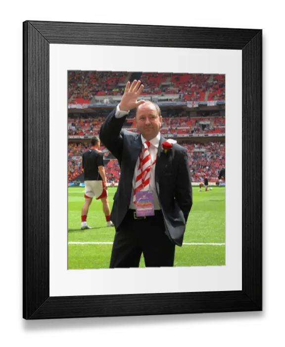 Framed Print : Gary Johnson at Wembley: Leading Bristol City in the 2008 Championship Play-Off Final Framed Print : Gary Johnson at Wembley: Leading Bristol City in the 2008 Championship Play-Off Final