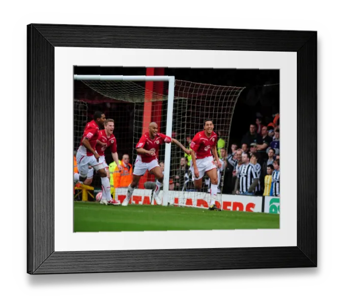 Framed Print : Bristol City's Thrilling Championship Opener: Lewin Nyatanga Scores Against Newcastle United at Ashton Gate Stadium (2010) Framed Print : Bristol City's Thrilling Championship Opener: Lewin Nyatanga Scores Against Newcastle United at Ashton Gate Stadium (2010)