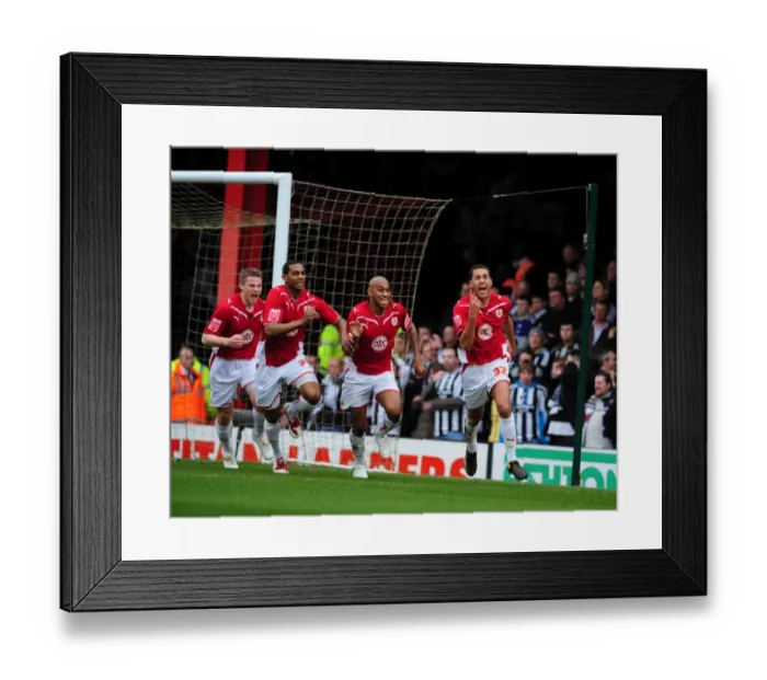 Framed Print : Thrilling Goal Celebration: Lewin Nyatanga Scores the Opener for Bristol City against Newcastle United (Championship 2010) Framed Print : Thrilling Goal Celebration: Lewin Nyatanga Scores the Opener for Bristol City against Newcastle United (Championship 2010)