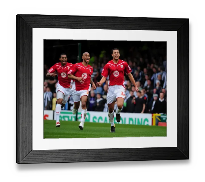 Framed Print : Bristol City's Lewin Nyatanga Scores the Thrilling Opener: Championship Match vs. Newcastle United (2010)