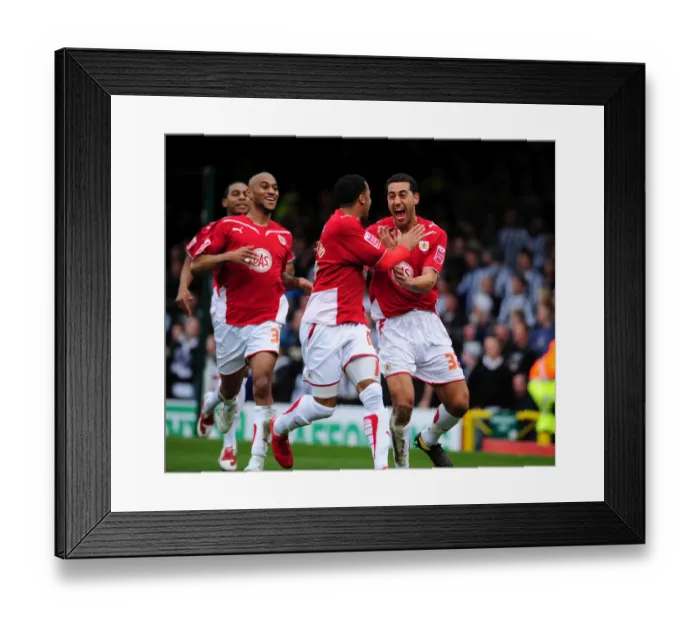 Framed Print : Thrilling Championship Clash: Lewin Nyatanga Scores the Opener for Bristol City Against Newcastle United at Ashton Gate Stadium (2010)