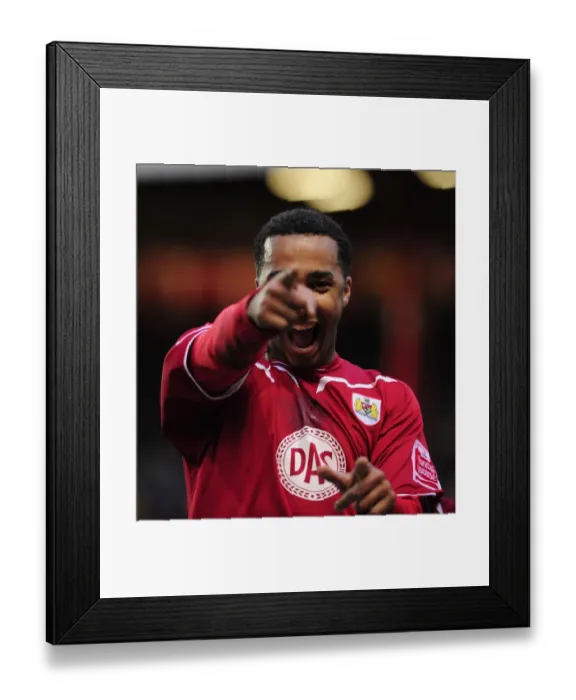 Framed Print : Euphoric Nicky Maynard: Unforgettable Goal Celebration vs. Newcastle United (Bristol City Championship 2010)