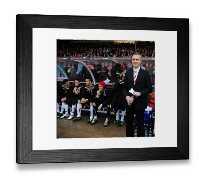 Framed Print : Keith Millen Leads Bristol City Against Newcastle United in Championship Showdown at Ashton Gate Stadium (2010)