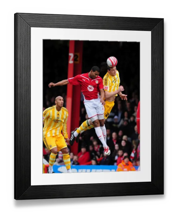 Framed Print : Clash in the Championship: Marvin Elliott vs. Andrew Carroll, Bristol City vs. Newcastle United, 2003-10