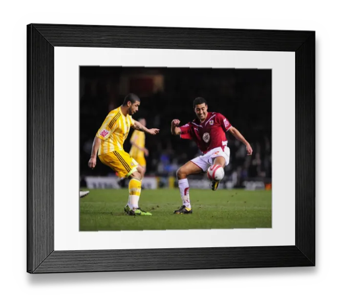 Framed Print : Battling for Supremacy: Nyatanga vs. Best in the 2010 Championship Clash between Bristol City and Newcastle United Framed Print : Battling for Supremacy: Nyatanga vs. Best in the 2010 Championship Clash between Bristol City and Newcastle United
