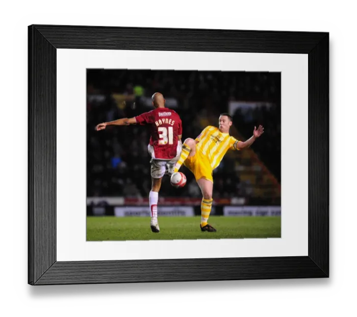 Framed Print : Battling for Supremacy: Danny Haynes vs. Kevin Nolan in the 2010 Championship Clash between Bristol City and Newcastle United Framed Print : Battling for Supremacy: Danny Haynes vs. Kevin Nolan in the 2010 Championship Clash between Bristol City and Newcastle United