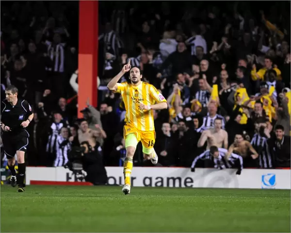 Jonas Gutierrez's Thrilling Goal Celebration: Bristol City vs. Newcastle United, Championship Match, 2003-10, Ashton Gate Stadium