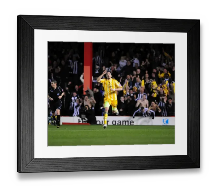 Framed Print : Jonas Gutierrez's Thrilling Goal Celebration: Bristol City vs. Newcastle United, Championship Match, 2003-10, Ashton Gate Stadium Framed Print : Jonas Gutierrez's Thrilling Goal Celebration: Bristol City vs. Newcastle United, Championship Match, 2003-10, Ashton Gate Stadium
