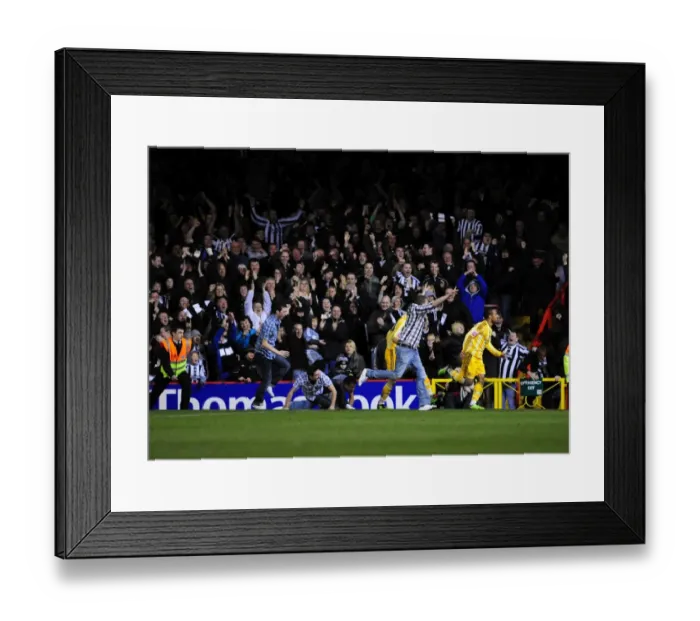 Framed Print : Andrew Carroll's Euphoric Goal Celebration: Championship Showdown between Bristol City and Newcastle United (2010)