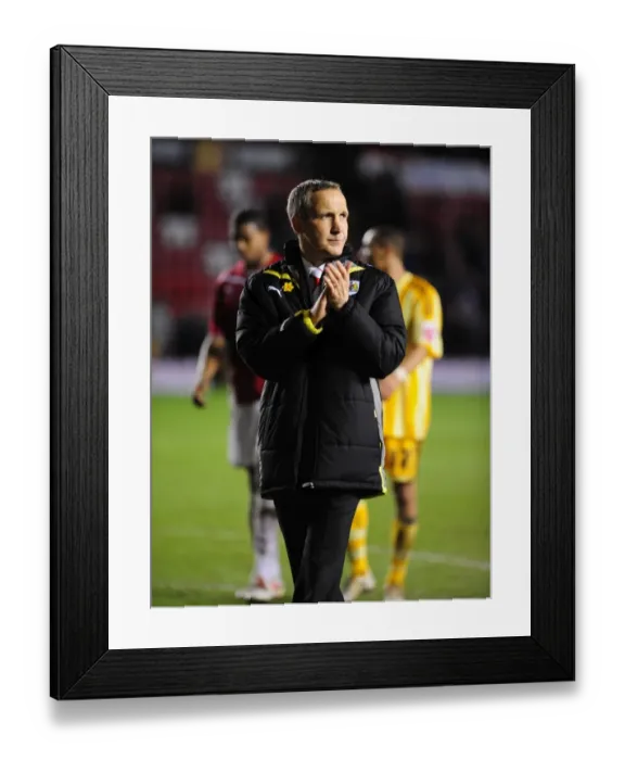 Framed Print : Keith Millen and Bristol City Face Off Against Newcastle United in Championship Showdown at Ashton Gate, 2010