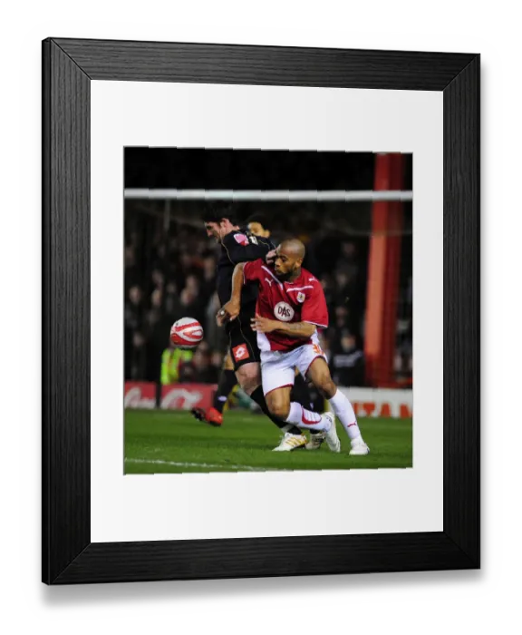 Framed Print : Battling for Championship Supremacy: Haynes vs. Macken (Bristol City vs. Barnsley, 23 / 03 / 2010)