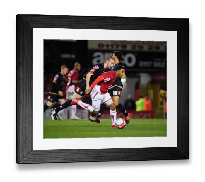 Framed Print : Bristol City's Nicky Maynard Scores Against Barnsley in Championship Match, 2010