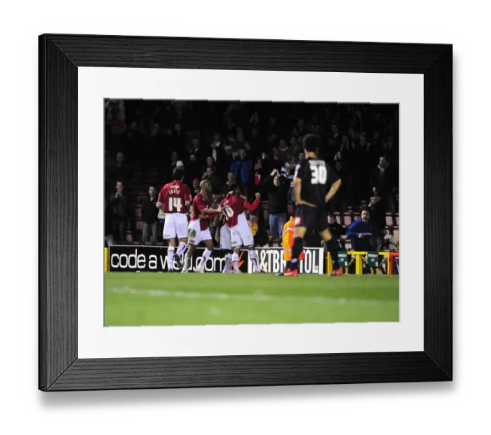 Framed Print : Bristol City's Nicky Maynard Celebrates Goal Against Barnsley, Championship Match, 23rd March 2010 - Ashton Gate Stadium Framed Print : Bristol City's Nicky Maynard Celebrates Goal Against Barnsley, Championship Match, 23rd March 2010 - Ashton Gate Stadium