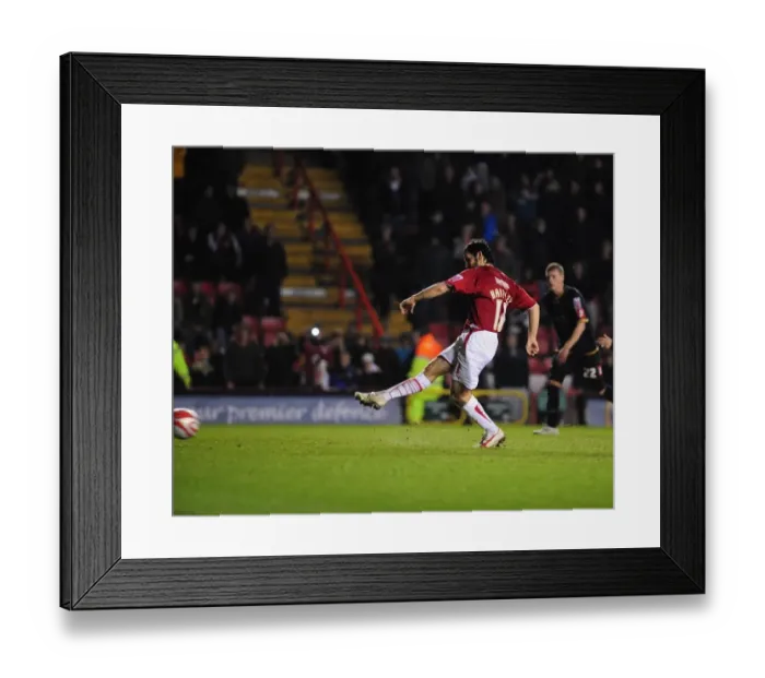 Framed Print : Bristol City's Paul Hartley Scores Penalty No. 5: Championship Clash vs Barnsley (23 / 03 / 2010)