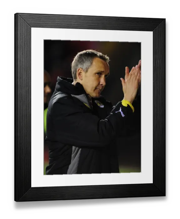 Framed Print : Keith Millen Rallies Bristol City in Championship Showdown Against Barnsley at Ashton Gate, 2010