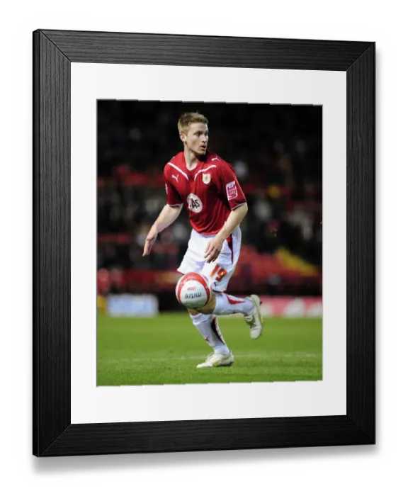 Framed Print : Bristol City's Christian Ribeiro in Action against Barnsley, Championship Match, 23rd March 2010, Ashton Gate Stadium