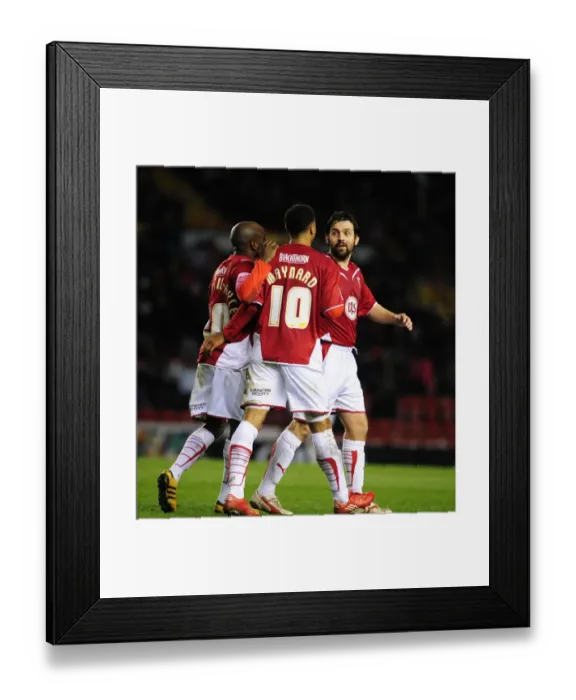 Framed Print : Triumphant Triple: Nicky Maynard, Jamal Campbell-Ryce, and Paul Hartley's Euphoric Moment after Scoring in Bristol City's Victory over Barnsley (Bristol City v Barnsley, Championship, 23 / 03 / 2010) Framed Print : Triumphant Triple: Nicky Maynard, Jamal Campbell-Ryce, and Paul Hartley's Euphoric Moment after Scoring in Bristol City's Victory over Barnsley (Bristol City v Barnsley, Championship, 23 / 03 / 2010)