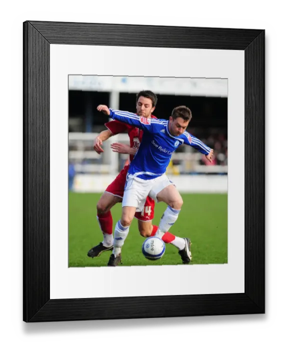 Framed Print : Battling for Control: Skuse vs. Frecklington in the Intense Championship Clash between Peterborough and Bristol City, 2010