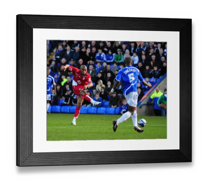Framed Print : Bristol City's Danny Haynes Goes For Glory Against Peterborough in Championship Clash, March 2010