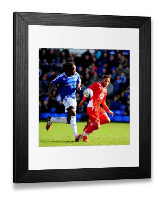 Framed Print : Battling for Championship Glory: Maynard vs. Geohaghon - Peterborough vs. Bristol City, 2010