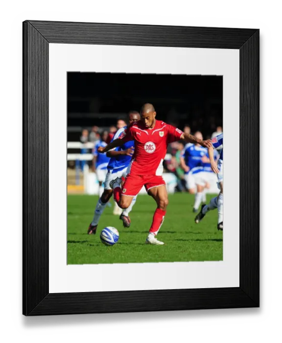 Framed Print : Danny Haynes in Action: Peterborough vs. Bristol City Championship Clash, March 2010