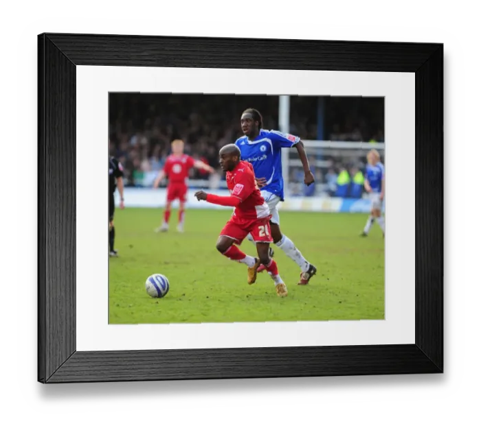 Framed Print : Battling for Supremacy: Jamal Campbell-Ryce vs. Exodus Geohaghon in Peterborough v Bristol City Championship Clash, 2010 Framed Print : Battling for Supremacy: Jamal Campbell-Ryce vs. Exodus Geohaghon in Peterborough v Bristol City Championship Clash, 2010