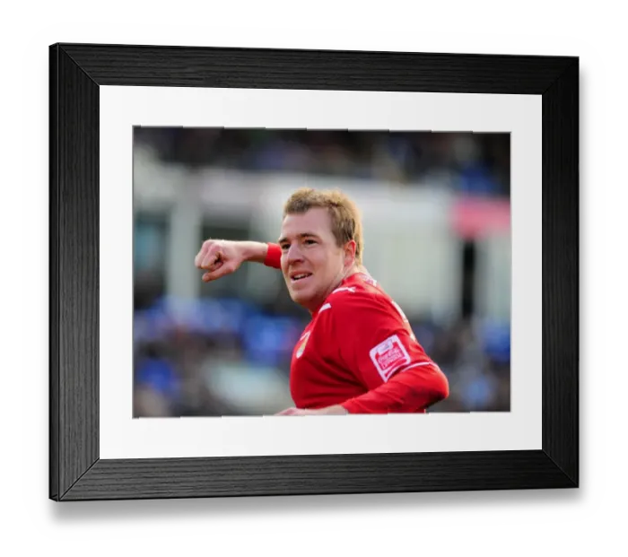Framed Print : Thrilling Moment: David Clarkson's Goal Celebration for Bristol City in Peterborough vs. Championship Match (2010) Framed Print : Thrilling Moment: David Clarkson's Goal Celebration for Bristol City in Peterborough vs. Championship Match (2010)