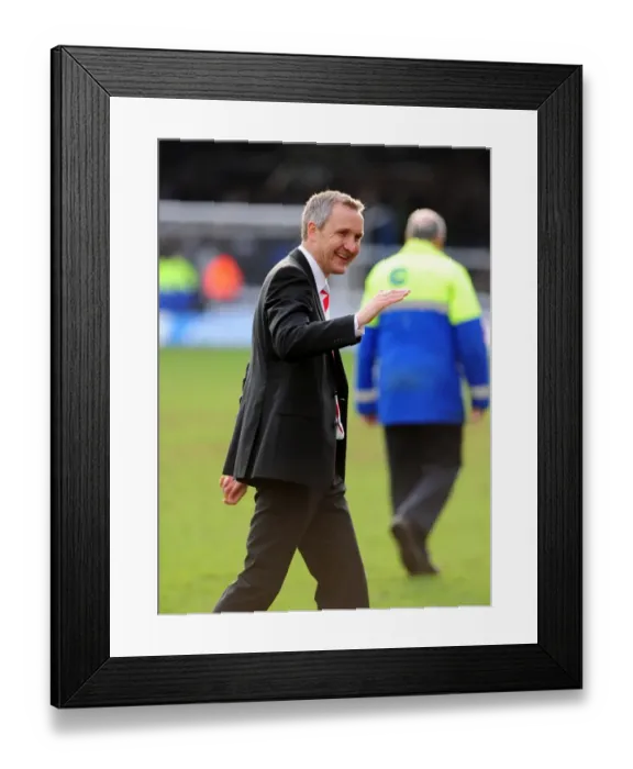 Framed Print : Keith Millen Rallies Bristol City in Championship Showdown at Peterborough, March 2010