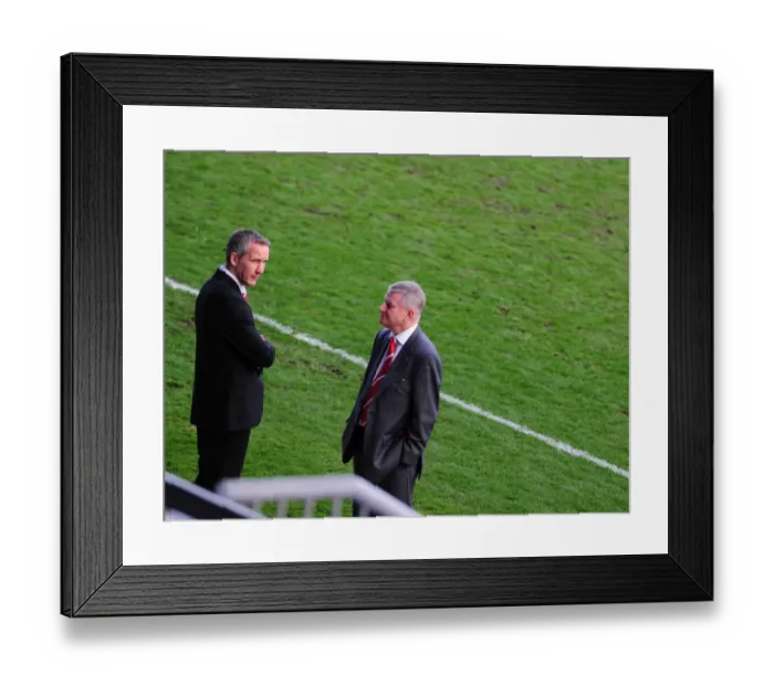Framed Print : Keith Millen and Steve Lansdown: Celebrating Bristol City's Hard-Fought 1-0 Championship Win over Peterborough (2010)