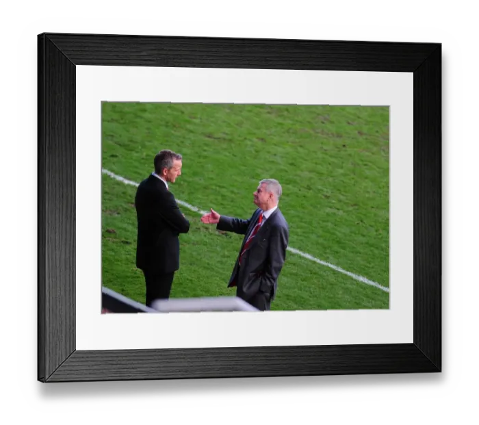 Framed Print : Celebrating Bristol City's Hard-Fought 1-0 Championship Win over Peterborough: Keith Millen and Steve Lansdown Embrace Success (2010) Framed Print : Celebrating Bristol City's Hard-Fought 1-0 Championship Win over Peterborough: Keith Millen and Steve Lansdown Embrace Success (2010)