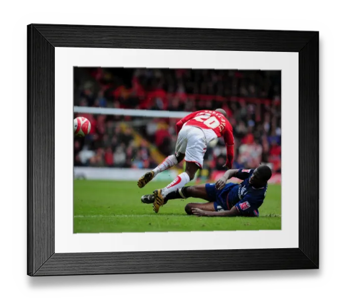 Framed Print : Championship Clash: Jamal Campbell-Ryce Fouled by Guy Moussi - Bristol City vs. Nottingham Forest, April 2010 Framed Print : Championship Clash: Jamal Campbell-Ryce Fouled by Guy Moussi - Bristol City vs. Nottingham Forest, April 2010